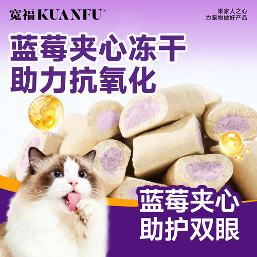 宽福蓝莓夹心冻干鲜肉多又好吃