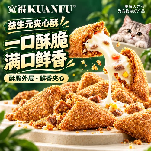福利价2斤！宽福益生元夹心猫粮