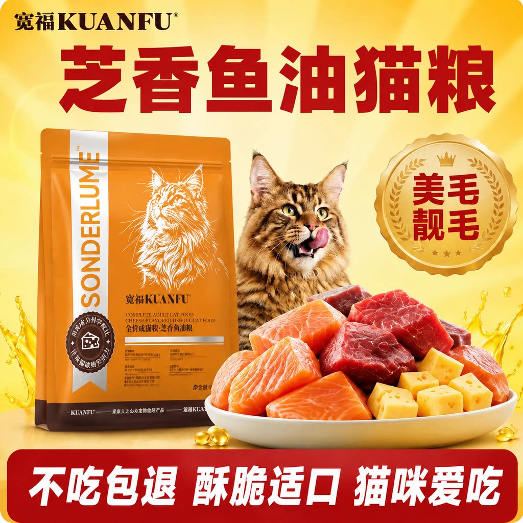 宽福芝香鱼油猫粮400g试吃!图片