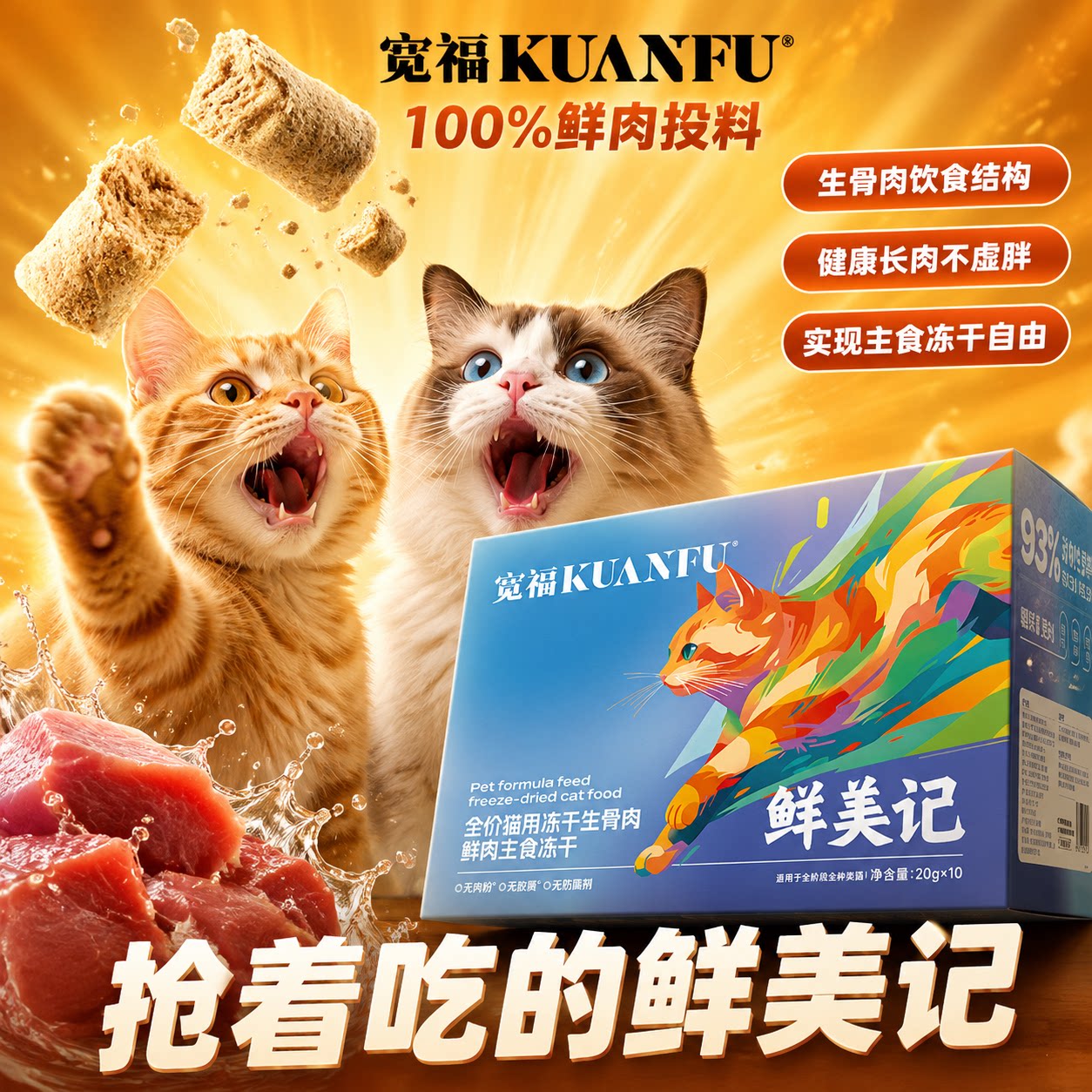 宽福主食冻干鲜肉鱼油美毛助长肉图片