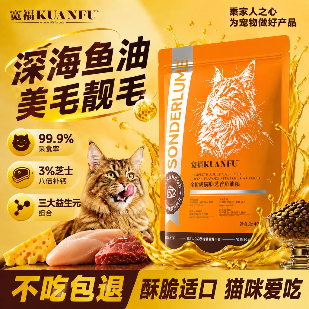 特价仅限1单⭐宽福芝士鱼油猫粮图片