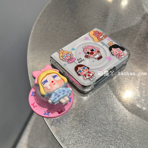 可爱卡通磁吸适用华为purax手机壳阔折叠新款小米mixflip2手机套pocket2个性创意三星zflip6/7FE女款支架壳n3