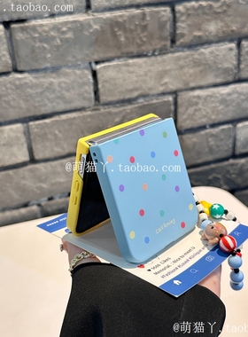 ins风拼色适用小米mixflip2手机壳卡通彩虹波点华为PuraX壳膜一体多巴胺pocket2糖果色荣耀v肤感zflip6/7手链