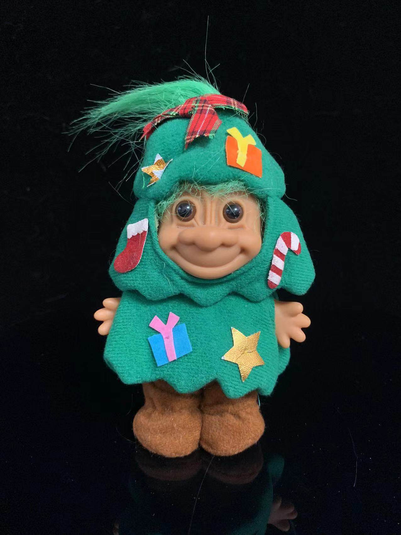 古董巨魔娃娃 丑娃 潮玩 russ 10cm高 稀有 圣诞树 娃娃