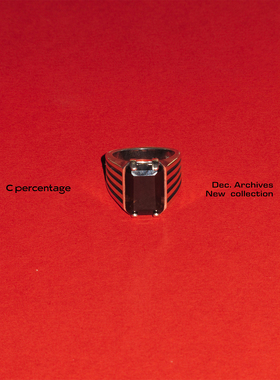 c percentage 原创设计复古铜镀水晶石个性百搭做旧茶水晶戒指