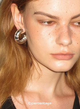 c percentage 原创设计星轨旋律-起钉镶精工网底星星花纹银针耳环