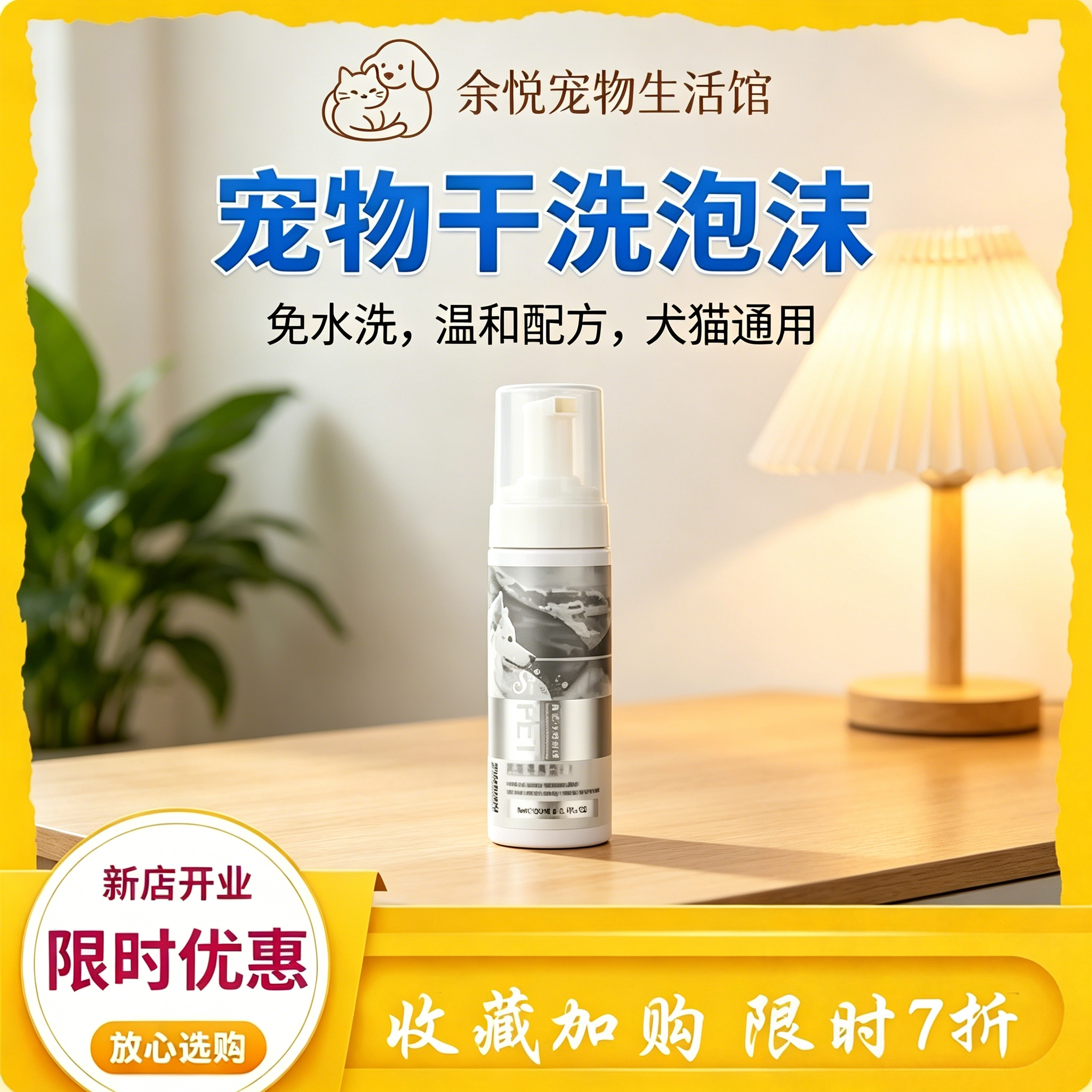 宠物干洗泡沫慕斯猫咪幼犬金毛用免水洗泡沫清洁宠物沐浴露香波