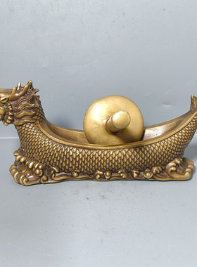 纯铜中药碾子摆件古代碾药仿古铜药船捣药罐中医药店桌面摆件