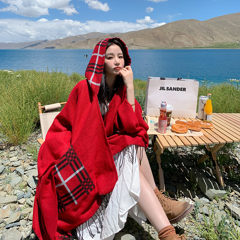 春秋流苏民族风女保暖斗篷