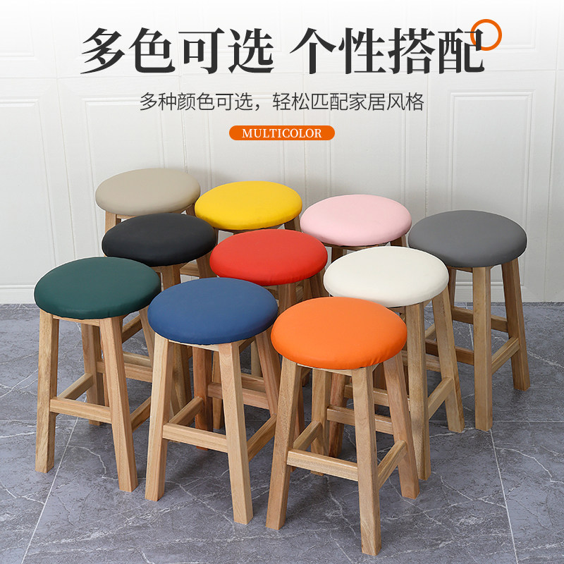 软包凳圆凳实木凳商用家用凳子小吃店凳子快餐店餐饮工作凳小圆凳