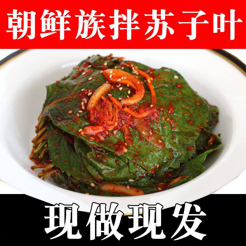 朝鲜族东北苏子叶咸菜下饭菜咸菜韩国香辣拌苏子叶泡菜腌制新鲜