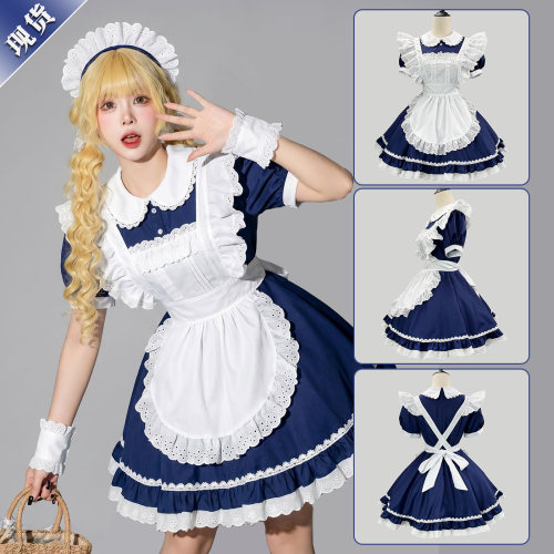 原创日系经典女仆装cosplay咖啡厅女佣制服可爱萌系Lolita连衣裙
