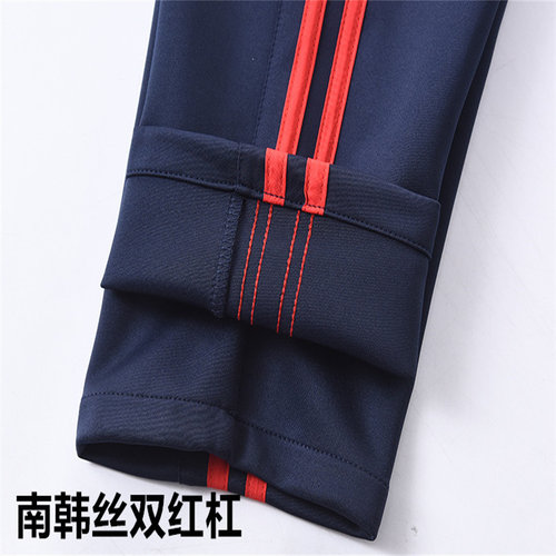 南韩丝 藏青色春秋  双红杠 校服裤 运动裤 男女中学高中 透气 舒