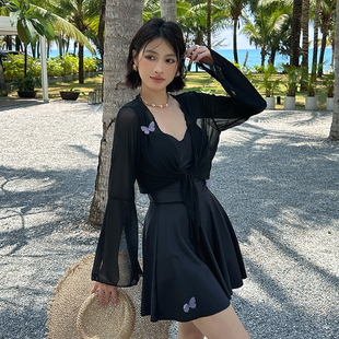 Nazal大码泳衣女性感纯欲ins高颜值胖mm2025新款高级感长袖防晒