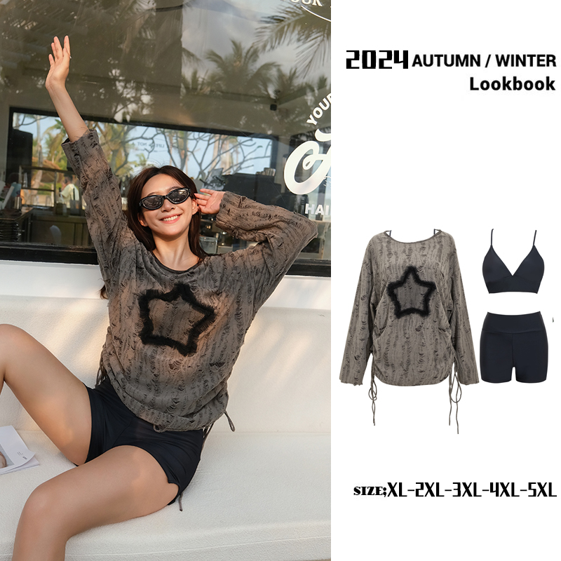 2024新款泳衣女胖mm大码遮肚