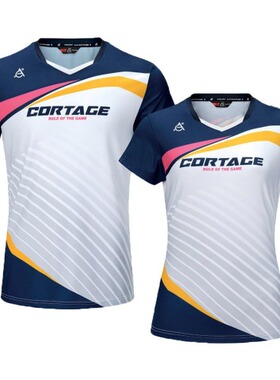 韩国代购直邮CA5羽毛球服23折扣速干透气吸汗渐色男女V领短袖T恤