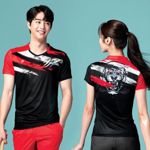 韩国代购pgnc佩吉酷羽毛球服清仓折扣速干透气猛虎撞色短袖t恤