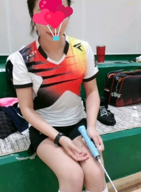 韩国代购FLYPOWER正品羽毛球服拼色速干透气男女情侣时尚运动T恤