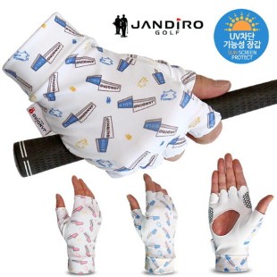 韩国代购JANDIRO高尔夫防晒男女防晒UV阻断亲肤漏指春夏单右手套