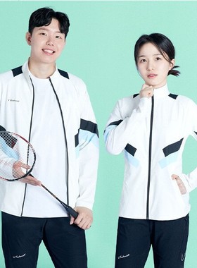 韩国代购直邮TECHNIST羽毛球服折扣速干男女梭织拼色透气训练上衣