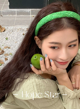 2023发箍春天新款绿色防滑头箍小香流苏压发简约百搭外出复古发饰