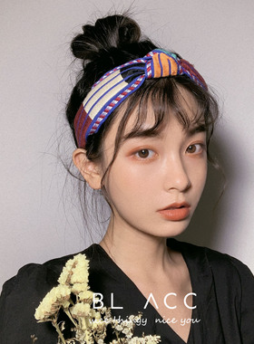 韩国进口发箍女复古民族风网红百搭时尚撞色打结头箍洗脸压发发卡