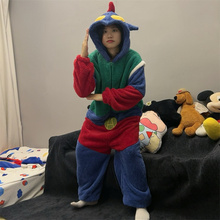 动感超人连体睡衣冬季男女款加厚珊瑚绒可爱卡通蜡笔小新连帽睡衣