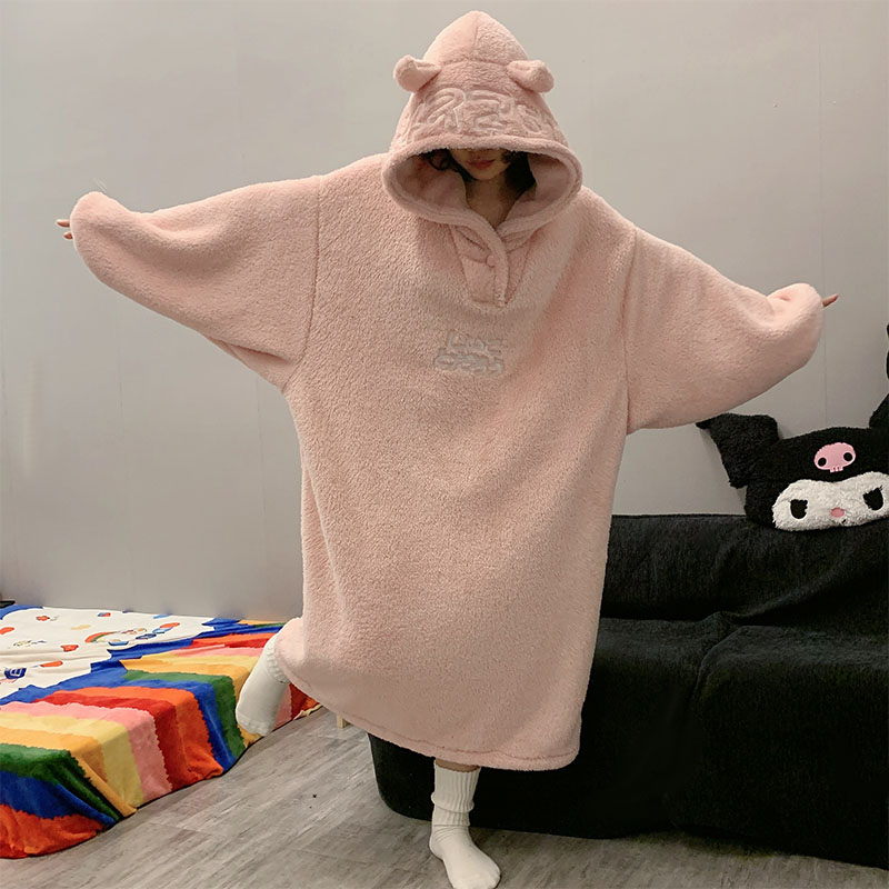 超大码睡衣冬季加厚男女生珊瑚绒