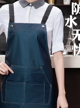 防水防油围裙定制餐饮专用水产厨房卖鱼洗碗工作服印logo免洗男女