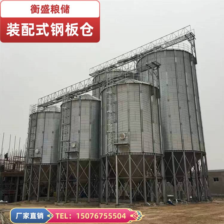 装配式通风储粮钢板仓桶罐筒现场焊接玉米小麦大豆稻谷凉米方仓
