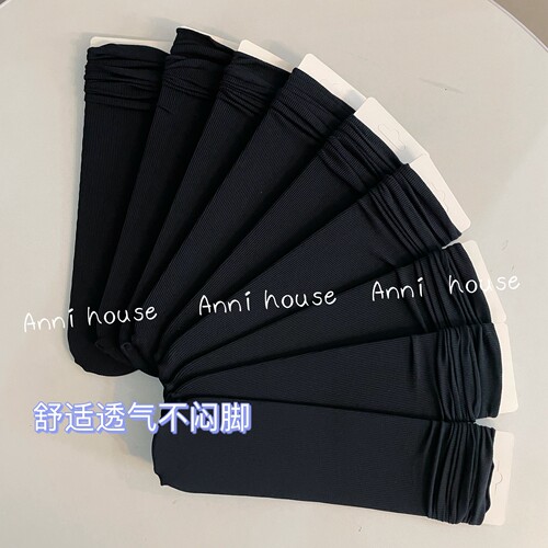 天鹅绒黑色堆堆袜春夏