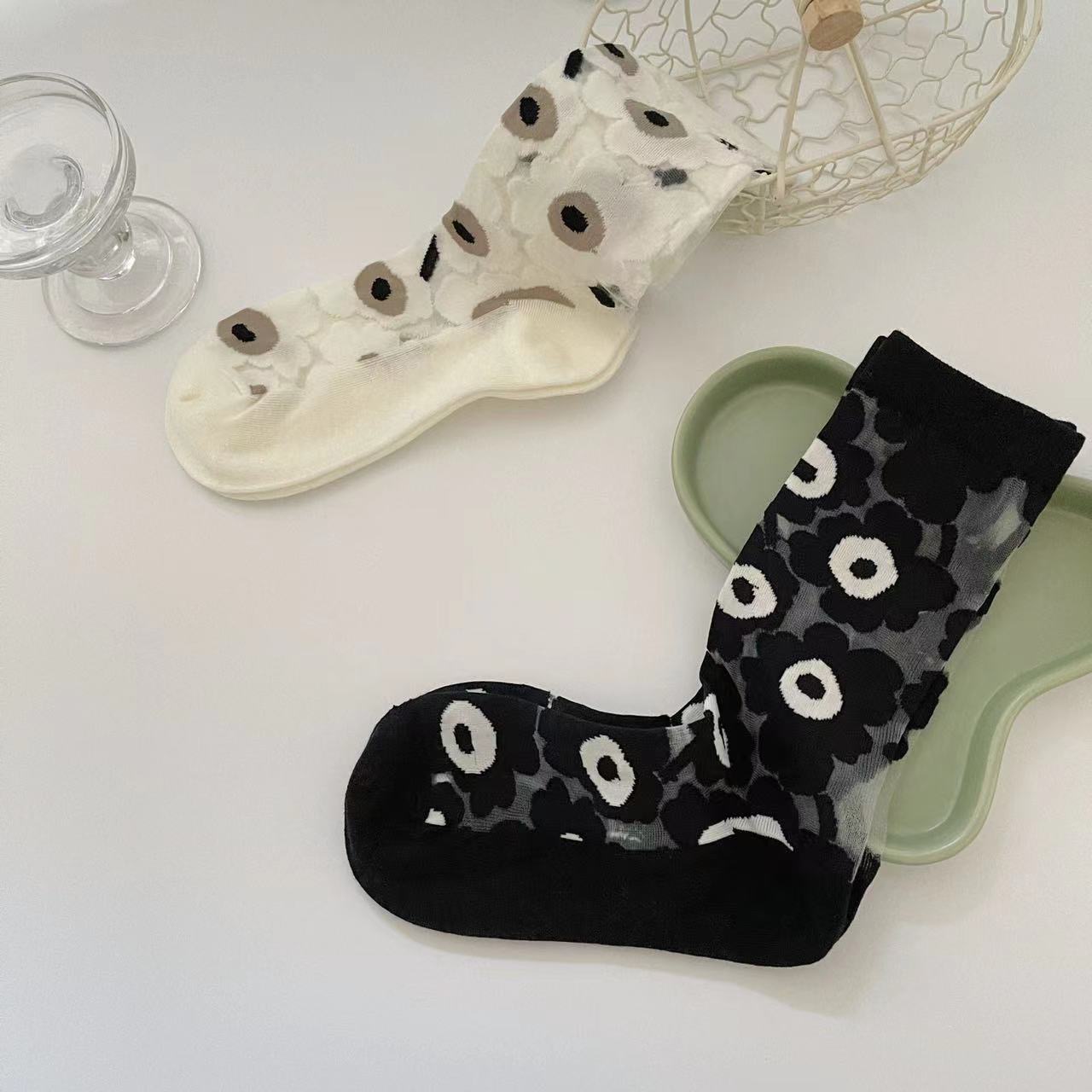 玻璃丝水晶袜女配凉鞋