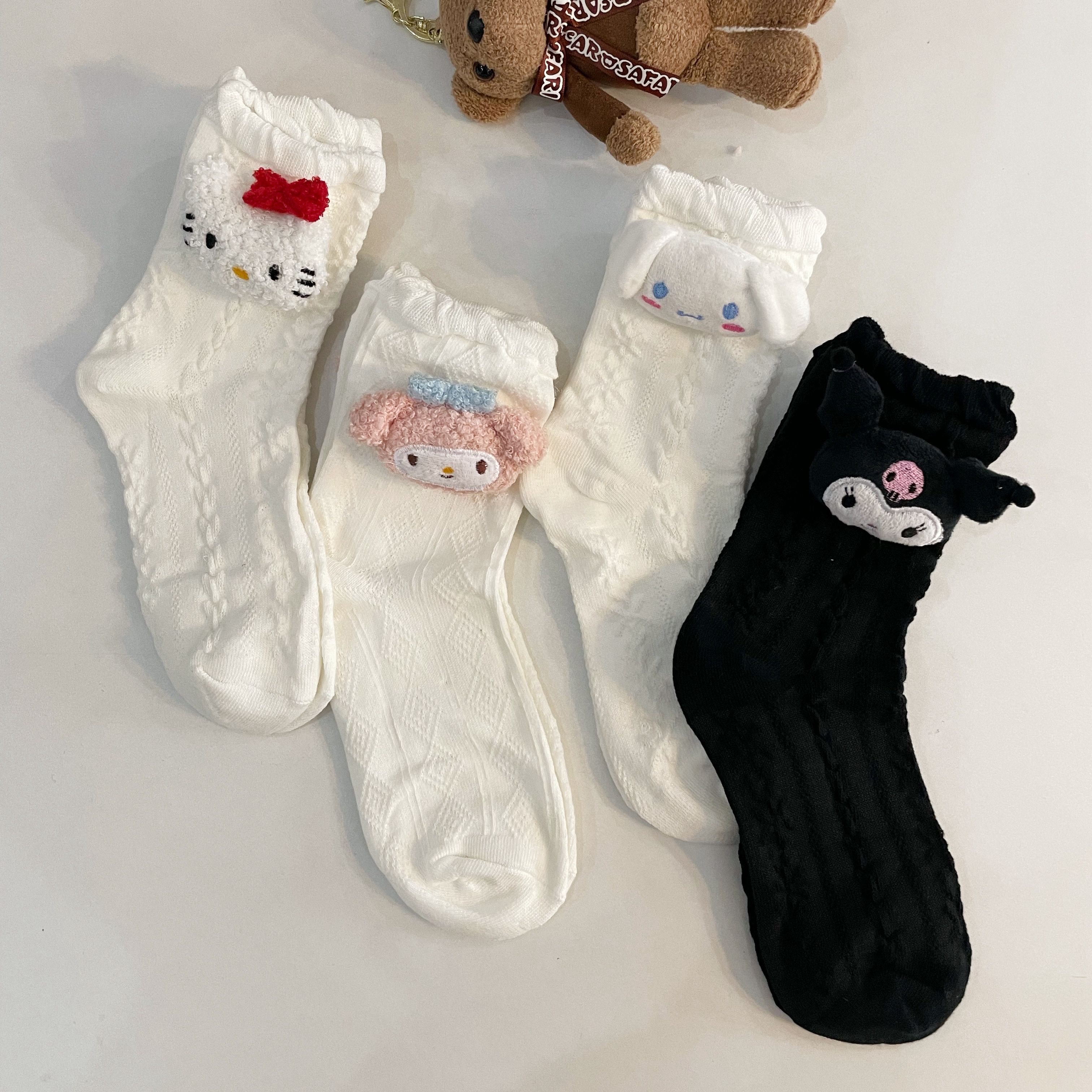 玉桂狗情侣立体卡通玩偶棉袜子