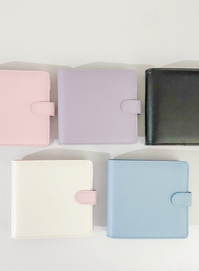 咕卡本:韩国ins风PU方形活页手帐本咕卡追星卡册多功能笔记本替换