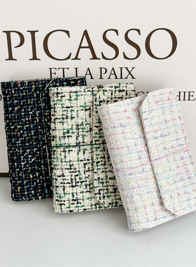 韩系高颜值小香风点纹布艺外壳a5学生手账本笔记本活页夹礼物