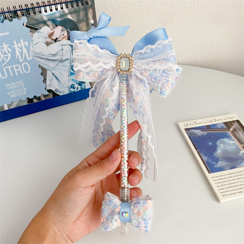 七彩泡芙蕾丝蝴蝶结流沙笔刀手账开箱美工刀精致开箱神器可换刀片