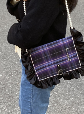 小众设计暗黑JK风布艺花边活页手账本咕卡本小卡相册本A5A6六孔