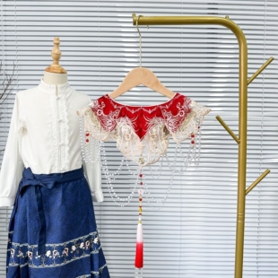 云肩马面裙配饰新中式上衣女中国风明制立领汉服衬衣领子衬衫假领