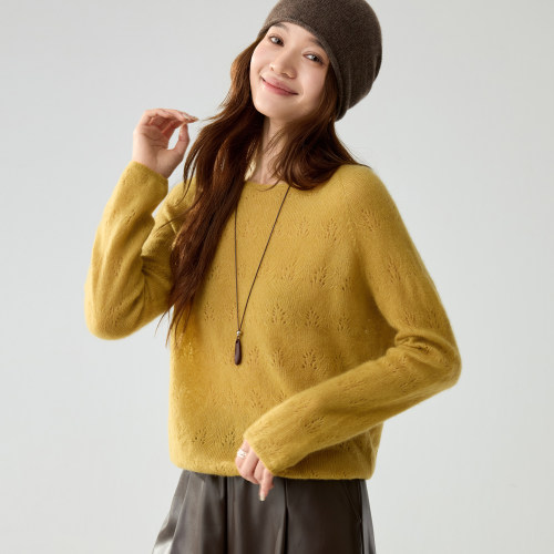 康宝莱75%山羊绒25%桑蚕丝女毛衣