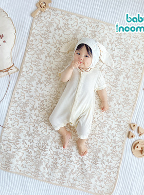 baby incoming绉布防水隔尿垫A类透气婴儿隔尿床垫床单宝宝垫可洗