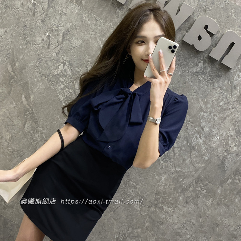 珠宝店工作服套装女轻熟风高级感慵懒宽松气质衬衫套裙夏季新款