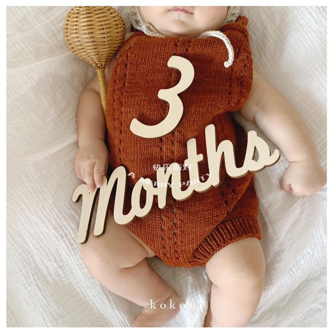 小红书满月周岁成长记录拍照道具