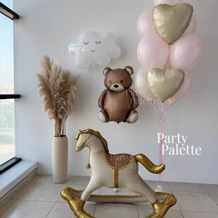 Unicorn 1st Birthday Balloon1岁周岁独角兽摇摇木马铝膜气球