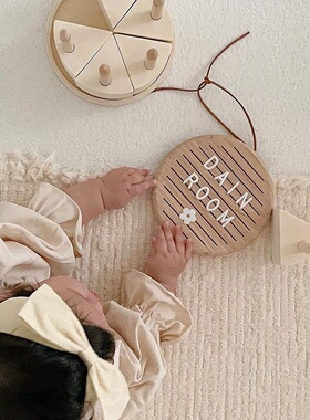 Wooden milestone月亮彩虹爱心字母新生儿准备里程碑满月拍照道具