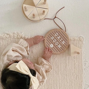 Wooden milestone月亮彩虹爱心字母新生儿准备里程碑满月拍照道具