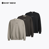 新加绒加厚套头上衣美式 仿羊羔毛圆领卫衣男秋季 休闲潮牌外套