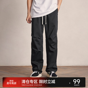 美式 户外工装 裤 休闲裤 男潮牌秋季 潮牌高街宽松男士 直筒伞兵裤