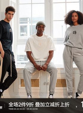 CH黑色短袖T恤男复古印花宽松男士夏季新款纯棉半袖男生夏装上衣