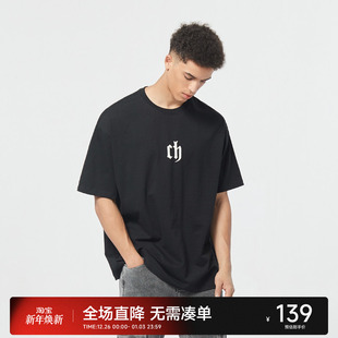 宽松纯棉情侣半袖 T恤男夏美式 男生潮牌圆领透气上衣 复古短袖