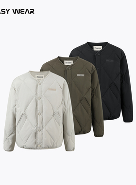 CH丨“零压”无领90绒羽绒服男轻薄菱格潮牌美式冬保暖防寒厚外套